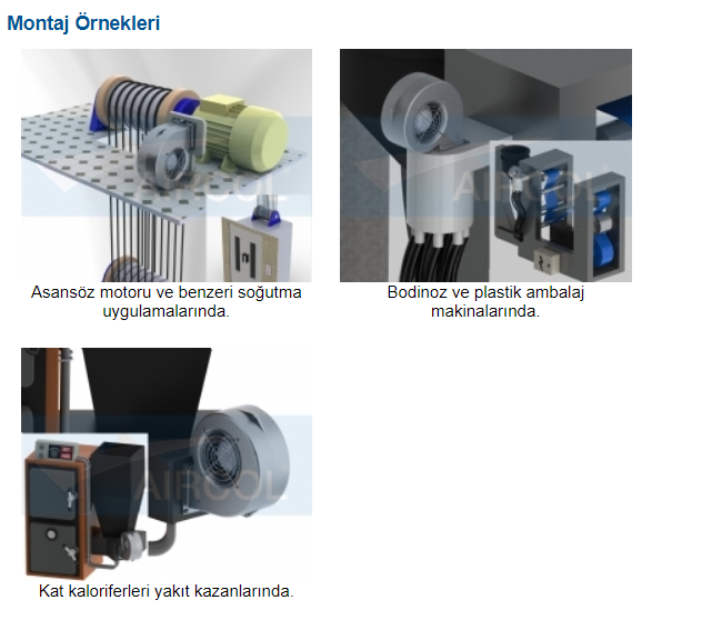 Aircol AKS 140-60 Radyal, Salyangoz ve Kalorifer Kazanı Fanı 400 m³/h 1400 RPM